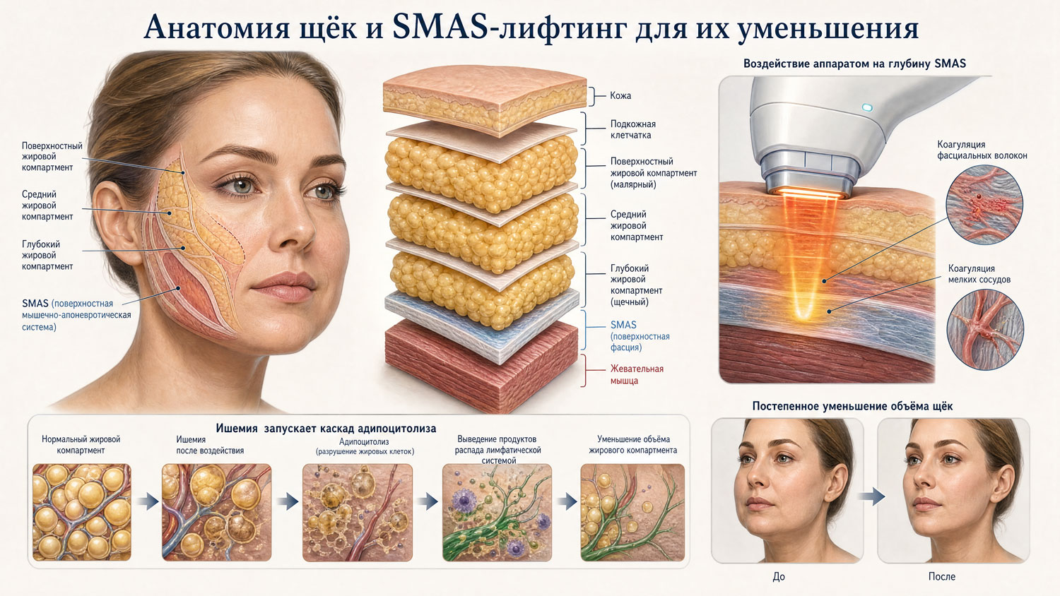 Смас-лифтинг для уменьшения щёк