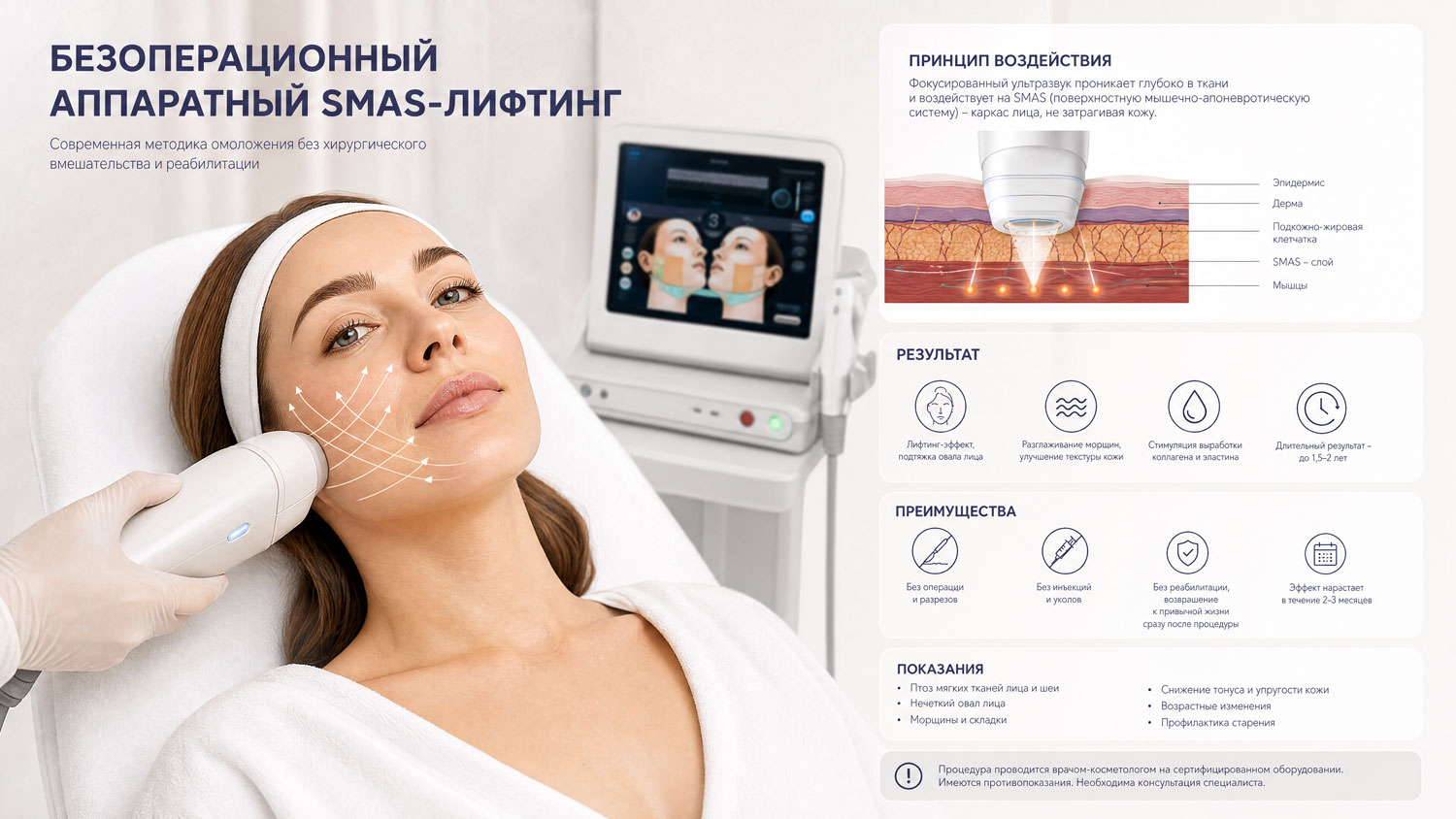 Безоперационная, аппаратная подтяжка тканей лица