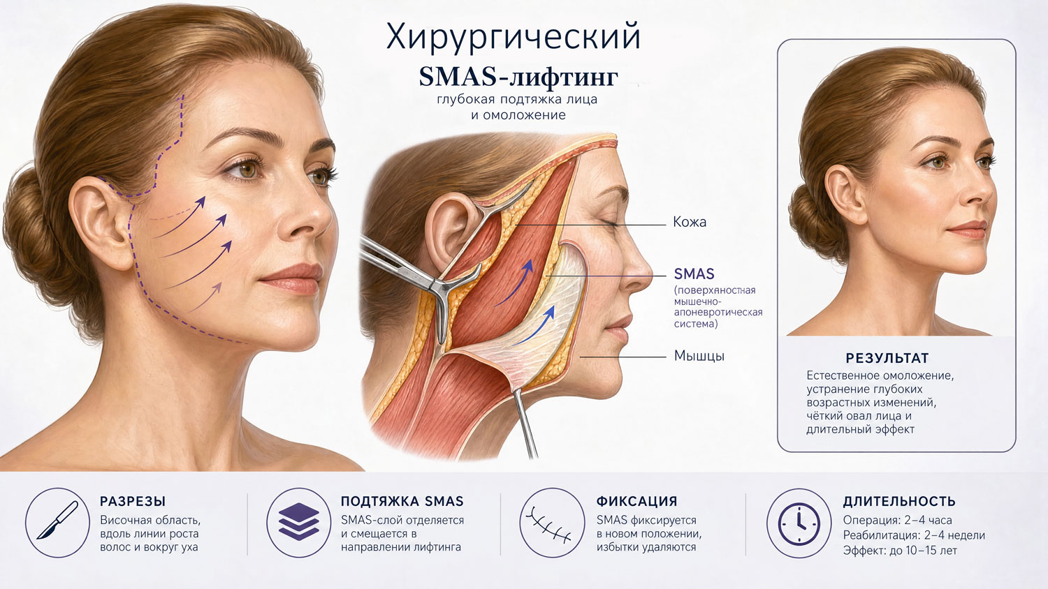 Наглядный медицинский плакат с лицом в разрезе