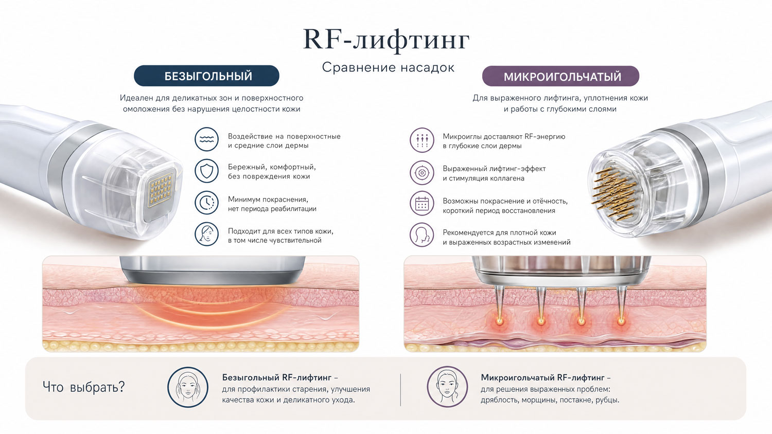 Сравнение видов RF-лифтинга