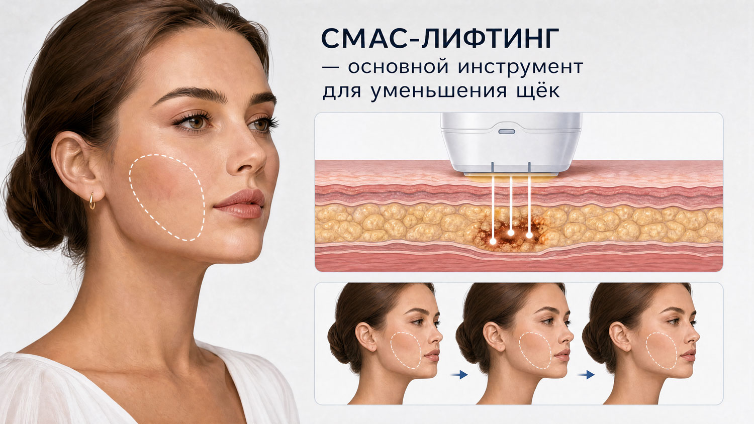 Смас-лифтинг для уменьшения щёк